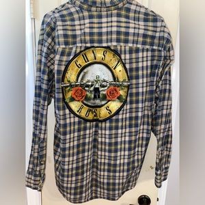 NWT Flannel With Guns N Roses Patch